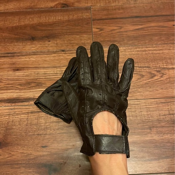 Source Unknown Other - VINTAGE Men's Black Leather Driving Gloves